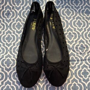 J. Crew Black Perforated Ballet Flats